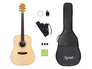 Idyllwild by Monoprice SGI41 Spruce Top Steel String Natural Acoustic Guitar with Accessories and Gig Bag