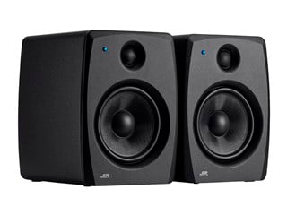 Stage Right by Monoprice SV28 8in Bi-amplified Powered Studio Monitor Speakers with 150W Class AB Amp and 1&#34; Silk Dome (pair)