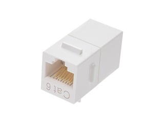Product Image for Cat6 Inline Coupler Type Keystone Jack - White
