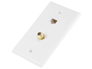 Monoprice Cat5e / F-Type Wall Plate (Cat5e + F-Type) - Coupler Type