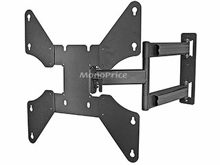 Monoprice EZ Series Full Motion Articulating TV Wall Mount Bracket - For Flat Screen TVs 32in to 46in, Max Weight 125lbs, Extension Range of 3.2in to 24.0in, VESA Patterns Up to 400x400