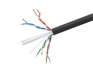 Monoprice Cat6 Ethernet Bulk Cable - Solid, 550MHz, UTP, CMR, Riser Rated, Pure Bare Copper Wire, 23AWG, 1000ft, Black, (UL)