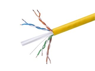 Monoprice Cat6 1000ft Yellow CMR UL Bulk Cable, Solid (w/spine), UTP, 23AWG, 550MHz, Pure Bare Copper, Reelex II Pull Box, Bulk Ethernet Cable