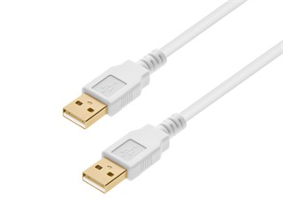 Product Image for 3ft USB 2.0 A Male to A Male 28/24AWG Cable (Gold Plated) - WHITE