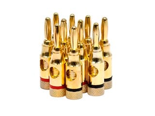 Monoprice 5 PAIRS OF High-Quality Gold Plated Speaker Banana Plugs, Open Screw Type