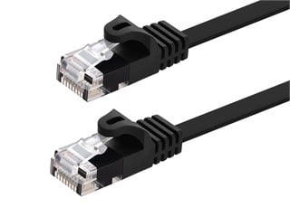Monoprice Cat5e Ethernet Patch Cable - Snagless, RJ45, Flat, Stranded, 350MHz, UTP, Pure Bare Copper Wire, 30AWG, 5ft, Black