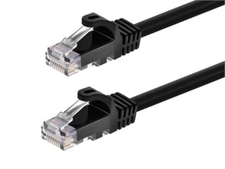 Monoprice Cat6 Ethernet Patch Cable - FLEXboot, Snagless RJ45, Stranded, 550MHz, UTP, Pure Bare Copper, 24AWG, 1ft, Black