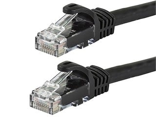 Monoprice Cat6 10ft Black Patch Cable, UTP, 24AWG, 550MHz, Pure Bare Copper, Snagless RJ45, Flexboot Series Ethernet Cable