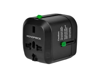 Monoprice Compact Cube Universal Travel Adapter - Black