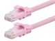 View product image Monoprice FLEXboot Cat6 Ethernet Patch Cable - Snagless RJ45, Stranded, 550MHz, UTP, Pure Bare Copper Wire, 24AWG, 0.5ft, Pink - image 1 of 2