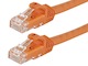 View product image Monoprice FLEXboot Cat6 Ethernet Patch Cable - Snagless RJ45, Stranded, 550MHz, UTP, Pure Bare Copper Wire, 24AWG, 100ft, Orange - image 1 of 2