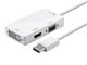View product image Monoprice DisplayPort 1.2a to 4K HDMI, Dual Link DVI, and VGA Passive Adapter, White - image 1 of 4