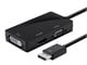 View product image Monoprice DisplayPort 1.2a to 4K HDMI, Dual Link DVI, and VGA Passive Adapter, Black - image 1 of 4