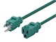 View product image Monoprice Outdoor Extension Cord - NEMA 5-15P to NEMA 5-15R, 16AWG, 13A/1625W, SJTW, Green, 12ft - image 1 of 3