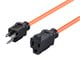 View product image Monoprice Outdoor Extension Cord - NEMA 5-15P to NEMA 5-15R, 16AWG, 13A/1625W, SJTW, Orange, 10ft - image 1 of 6