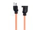 View product image Monoprice Outdoor Extension Cord - NEMA 5-15P to NEMA 5-15R, 16AWG, 13A/1625W, SJTW, Orange, 10ft - image 2 of 6