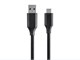 View product image Monoprice Palette Series USB Type-C to USB Type-A 2.0 Cable - 480Mbps, 2.4A, Braided, Black, 3ft - image 1 of 5