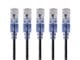 View product image Monoprice SlimRun Cat6A Ethernet Patch Cable - Snagless RJ45, UTP, Pure Bare Copper Wire, 10G, 30AWG, 1ft, Black, 5-Pack - image 1 of 5
