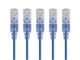 View product image Monoprice Cat6A 7ft Blue 5-Pk Patch Cable, UTP, 30AWG, 10G, Pure Bare Copper, Snagless RJ45, SlimRun Series Ethernet Cable - image 1 of 5