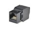 View product image Monoprice Cat6A RJ45 Toolless 180-Degree Keystone Jack for 22-24AWG Solid Wire, Black - image 1 of 5