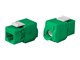 View product image Monoprice Cat6A RJ45 Toolless 180-Degree Keystone Jack for 22-24AWG Solid Wire, Green - image 1 of 3