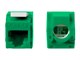 View product image Monoprice Cat6A RJ45 Toolless 180-Degree Keystone Jack for 22-24AWG Solid Wire, Green - image 2 of 3
