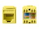 View product image Monoprice Cat5e RJ-45 Punch Down 180-Degree Short Body 28mm Keystone, Yellow - image 2 of 3