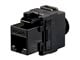View product image Monoprice Cat6A RJ-45 Toolless Snap Back 180-Degree Keystone, Black - image 1 of 6