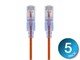 View product image Monoprice SlimRun Cat6A Ethernet Patch Cable - Snagless RJ45, UTP, Pure Bare Copper Wire, 10G, 30AWG, 7ft, Orange, 5-Pack - image 1 of 1