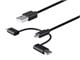 View product image Monoprice Essential Apple MFi Certified 3-in-1 Multiport USB to USB Micro USB-B + USB-C + Lightning Charging Cable - 3ft  Black - image 2 of 6