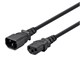 View product image Monoprice Extension Cord - IEC 60320 C14 to IEC 60320 C13, 18AWG, 10A/1250W, 3-Prong, SJT, Black, 2ft - image 1 of 6