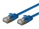 View product image Monoprice Cat6A 1ft Blue Patch Cable, Double Shielded (S/FTP), 36AWG, 10G, Pure Bare Copper, Snagless RJ45, SlimRun Series Ethernet Cable - image 1 of 4