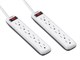 View product image 6 Outlet Power Strip with 3ft Cord, White, 2-Pack - image 2 of 5
