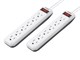View product image 6 Outlet Power Strip with 3ft Cord, White, 2-Pack - image 3 of 5