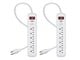 View product image 2-Pack 6 Outlet Surge Protector Power Strip with 1.5ft Cord, 400 Joules, White - image 1 of 5