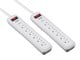 View product image 2-Pack 6 Outlet Surge Protector Power Strip with 1.5ft Cord, 400 Joules, White - image 3 of 5