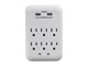 View product image 6 Outlet Surge Protector Wall Tap with 2 USB Ports 3.4A, 1200 Joules, White - image 3 of 6