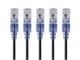 View product image Monoprice SlimRun Cat6A Ethernet Patch Cable - Snagless RJ45, UTP, Pure Bare Copper Wire, 10G, 30AWG, 6in, Black, 5-Pack - image 1 of 5