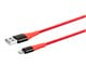 View product image Monoprice Premium Ultra Durable Nylon Braided Apple MFi Certified Kevlar-Reinforced Lightning to USB Type-A Charging Cable - 1.5ft, Red - image 2 of 6