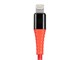 View product image Monoprice Premium Ultra Durable Nylon Braided Apple MFi Certified Kevlar-Reinforced Lightning to USB Type-A Charging Cable - 1.5ft, Red - image 5 of 6