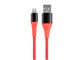 View product image Monoprice Premium Ultra Durable Nylon Braided Apple MFi Certified Kevlar-Reinforced Lightning to USB-A Charging Cable - 6ft  Red - image 1 of 6