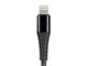 View product image Monoprice Premium Ultra Durable Nylon Braided Apple MFi Certified Kevlar-Reinforced Lightning to USB-A Charging Cable - 1.5ft  Black - image 5 of 6