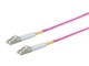 View product image Monoprice OM4 Fiber Optic Cable - LC/LC, 50/125 Type, Multi-Mode, 10GB, LSZH, Purple, 3m, Corning - image 1 of 4