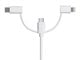 View product image Monoprice Apple MFi Certified USB to USB Micro Type-B + USB Type-C + Lightning 3-in-1 Charge and Sync Cable, 3ft White - image 4 of 6