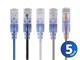 View product image Monoprice SlimRun Cat6A Ethernet Patch Cable - Snagless RJ45, Stranded, UTP, Pure Bare Copper Wire, 30AWG, 50ft, 5-Color, 5-Pack - image 1 of 5