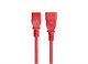 View product image Monoprice Extension Cord - IEC 60320 C14 to IEC 60320 C13, 18AWG, 10A/1250W, 3-Prong, SJT, Red, 2ft - image 1 of 6
