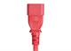 View product image Monoprice Extension Cord - IEC 60320 C14 to IEC 60320 C13, 18AWG, 10A/1250W, 3-Prong, SJT, Red, 2ft - image 4 of 6