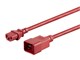 View product image Monoprice Power Cord - IEC 60320 C20 to IEC 60320 C13, 14AWG, 15A/1875W, 3-Prong, SJT, Red, 3ft - image 2 of 6