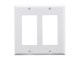 View product image Monoprice 2-Gang Decor Wall Plate, White, 4.5&#34;x4.6&#34;x0.2&#34;, w/Screws (White Coated Screw Head) - image 1 of 2
