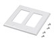 View product image Monoprice 2-Gang Decor Wall Plate, White, 4.5&#34;x4.6&#34;x0.2&#34;, w/Screws (White Coated Screw Head) - image 2 of 2
